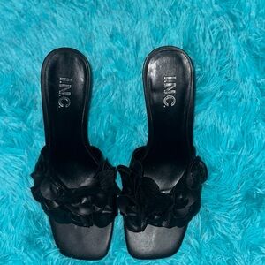 INC International Concepts Women's Black Slide Sandals